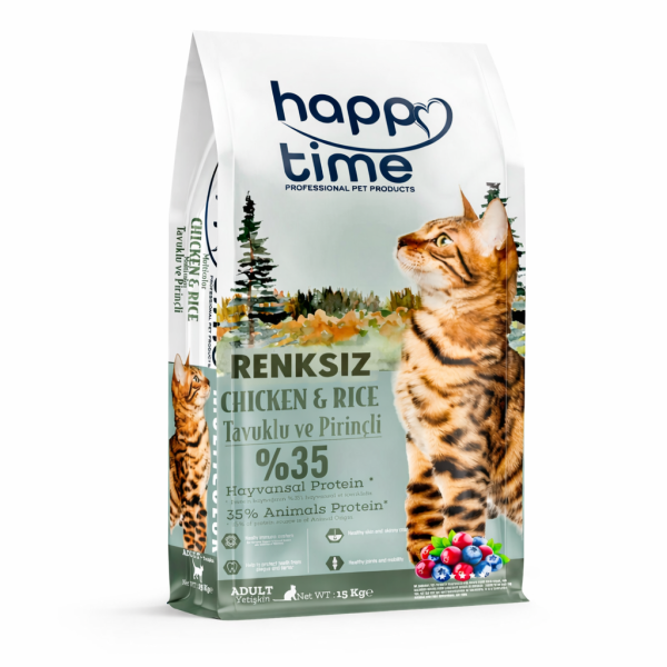HAPPY TİME ADULT CAT GOURMET RENKSİZ TAVUKLU 15 KG